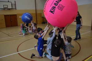 27.3.2025 Kin-ball v hodině TV 1.A a 1.B