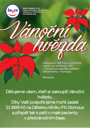 ZŠ a MŠ Ptení pomáhá s Vánoční hvězdou